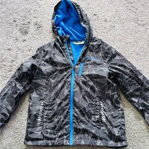 Kids Black and Blue Geometric Jacket